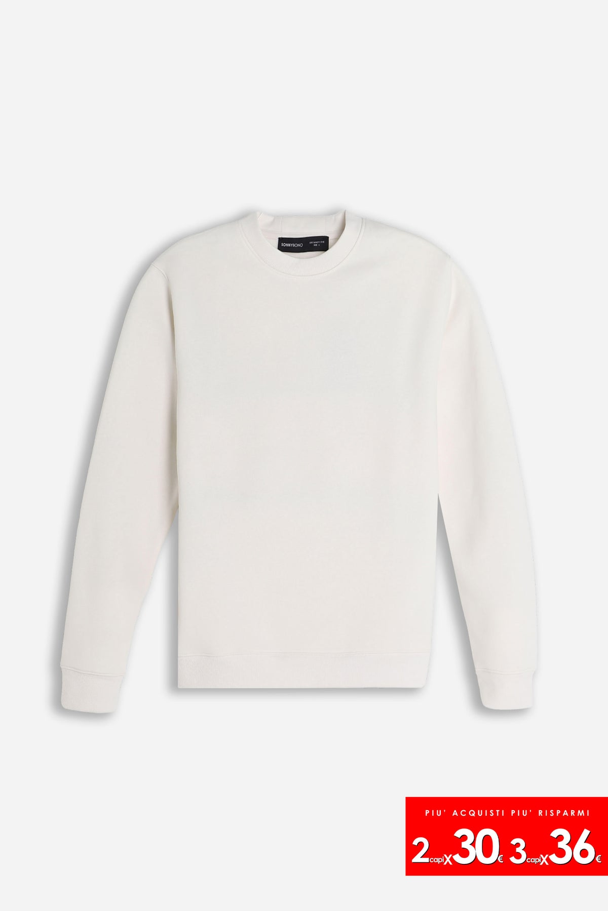 FELPA GIROCOLLO BASIC PANNA