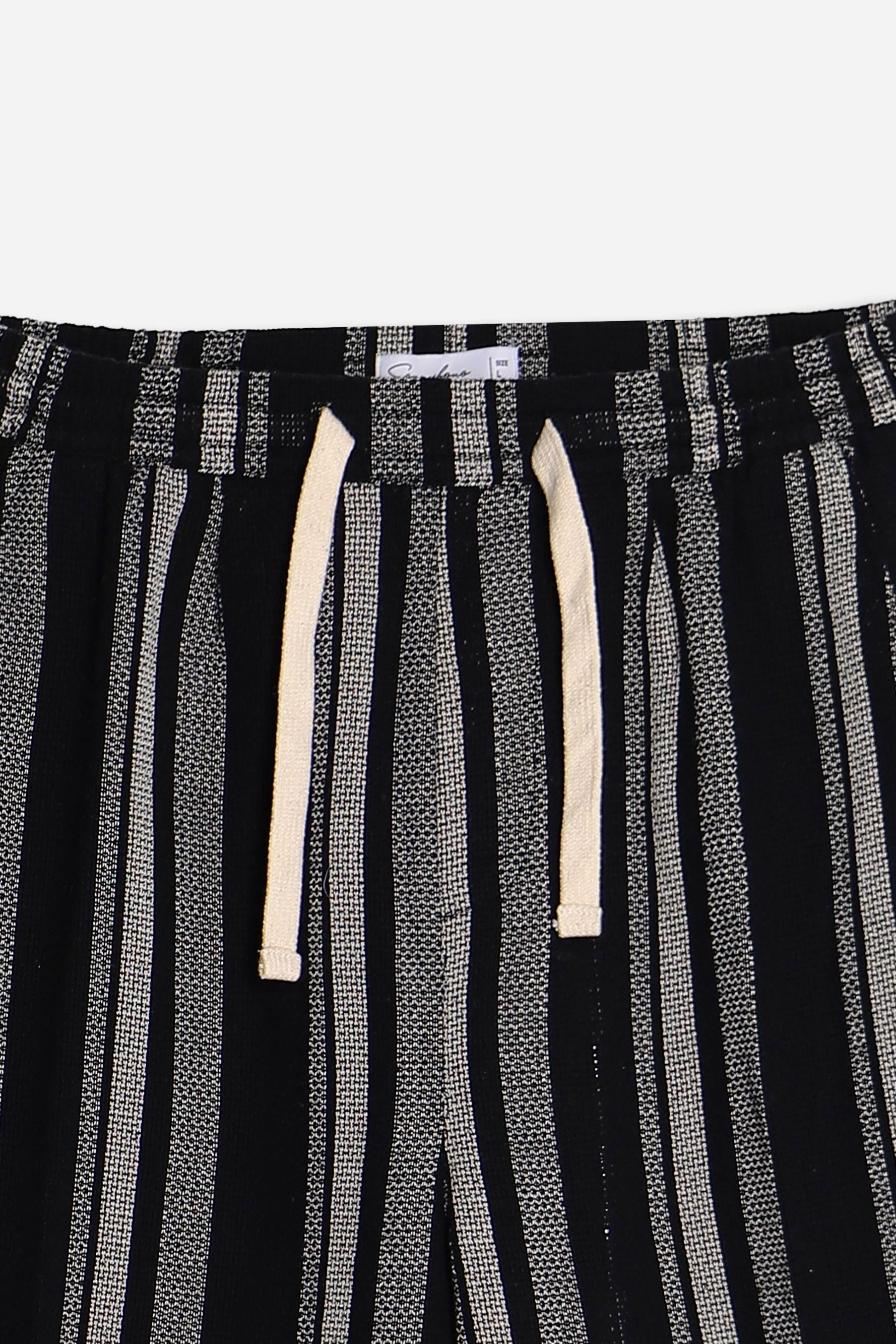 BERMUDA FANTASIA RIGHE CON COULISSE F NERO