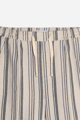 BERMUDA FANTASIA RIGHE CON COULISSE F-BEIGE