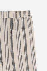 BERMUDA FANTASIA RIGHE CON COULISSE F-BEIGE