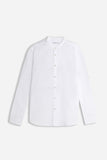 CAMICIA COLLO COREANO COTONE SLUB BIANCO