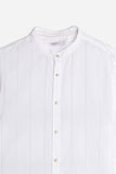 CAMICIA COLLO COREANO COTONE SLUB BEIGE