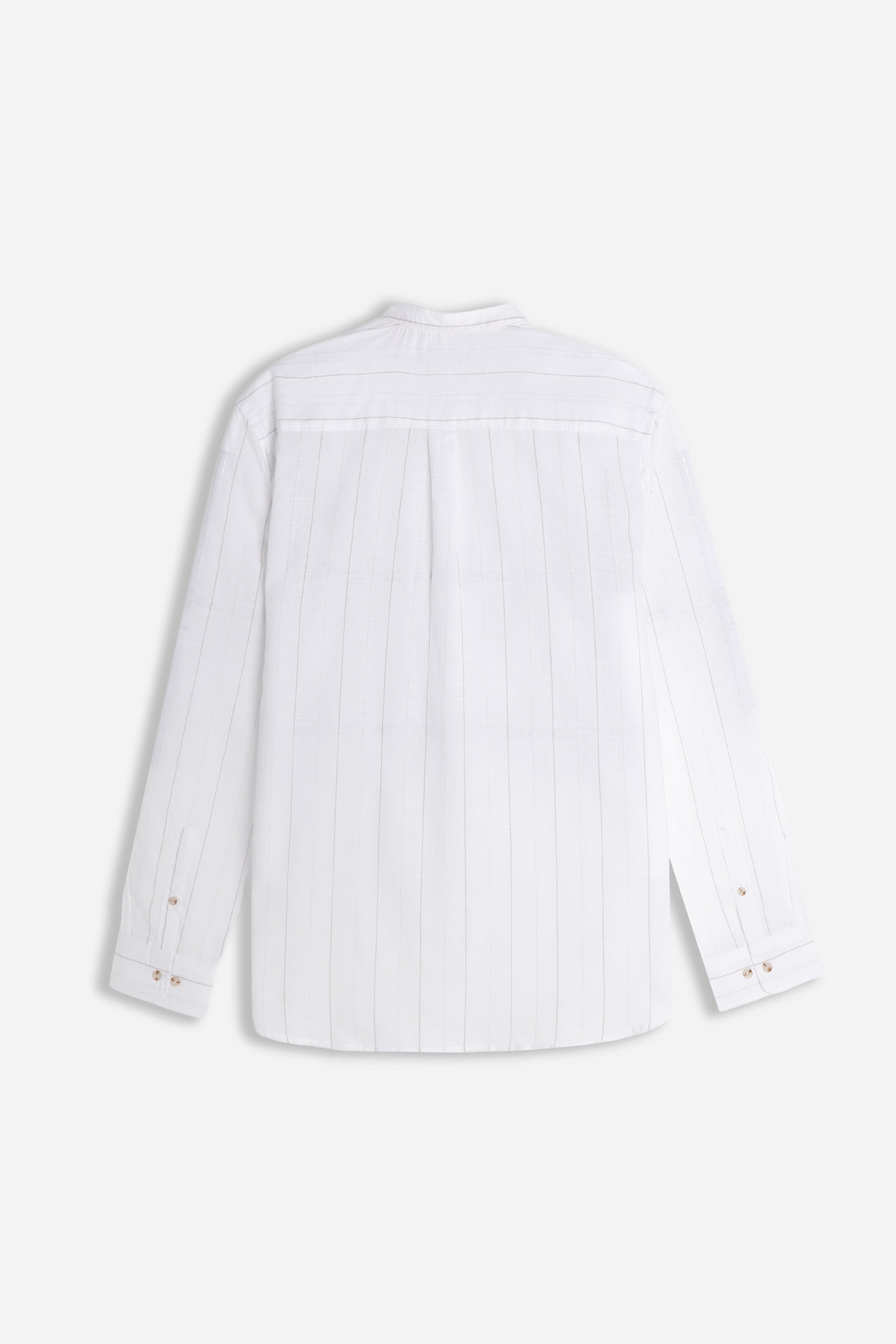 CAMICIA COLLO COREANO COTONE SLUB BEIGE