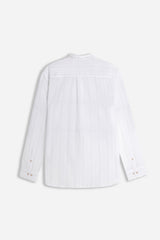 CAMICIA COLLO COREANO COTONE SLUB BEIGE