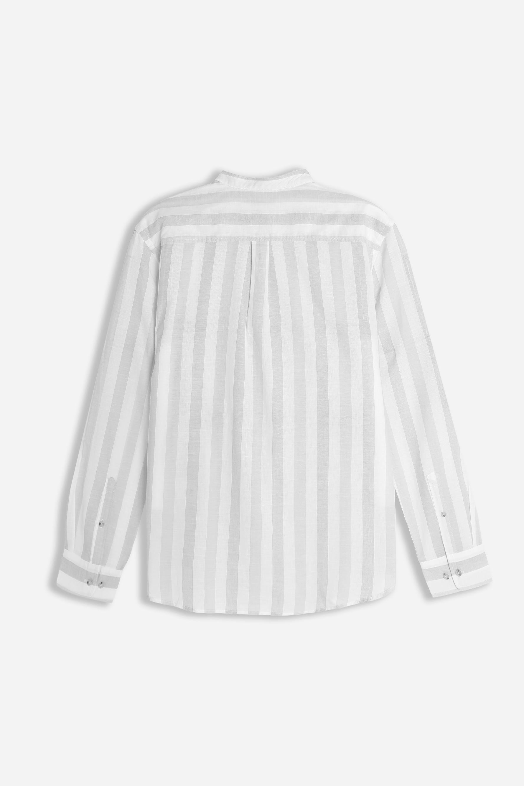 CAMICIA COLLO COREANO COTONE SLUB GRIGIO