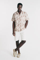 CAMICIA COLLO BOWLING IN SLUB F-BEIGE