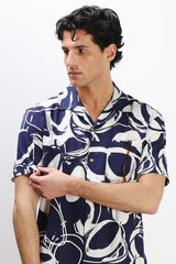 CAMICIA COLLO BOWLING MEZZA MANICA CON TASCHINO BLUETTE