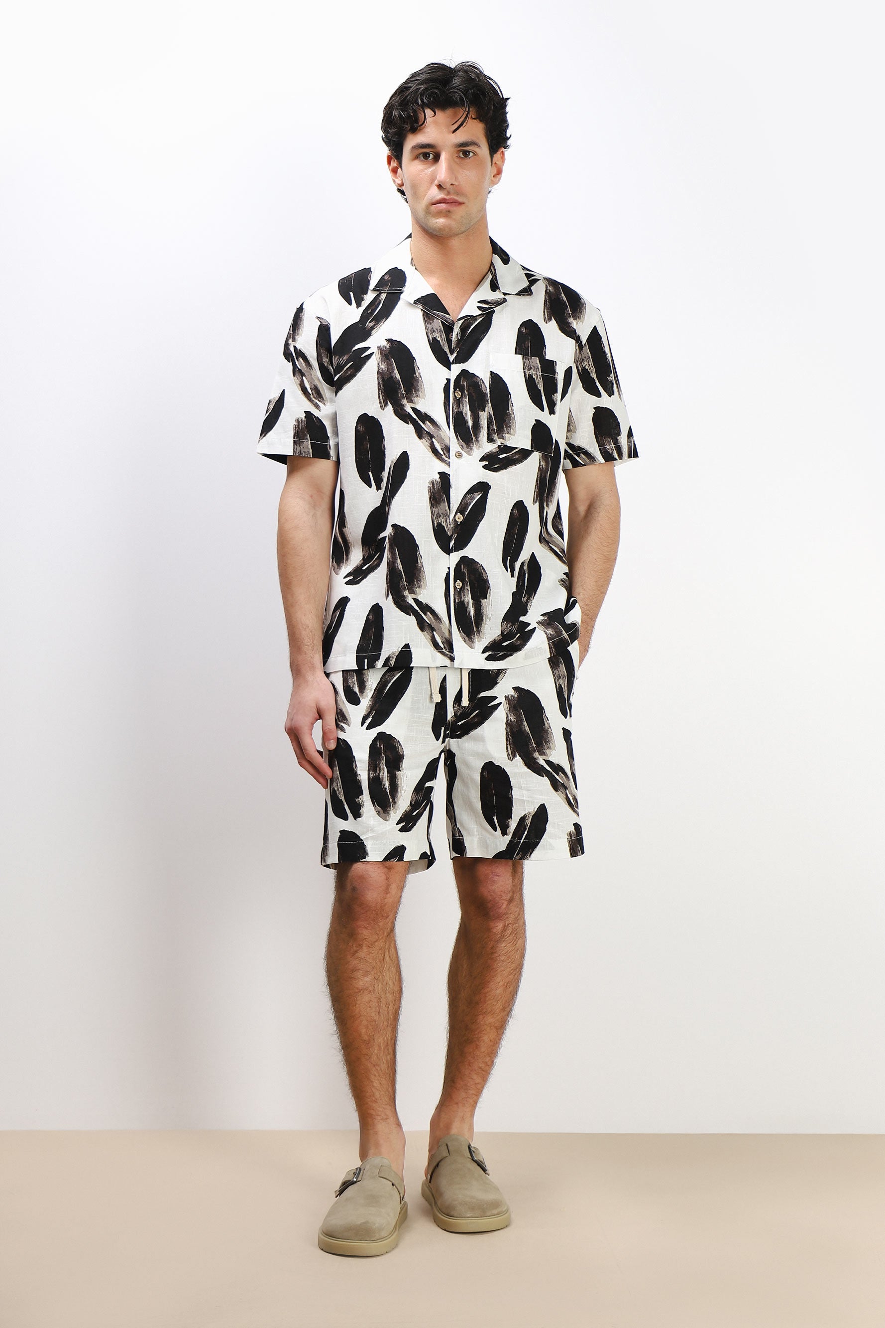 CAMICIA COLLO BOWLING MEZZA MANICA CON TASCHINO F BIANCO