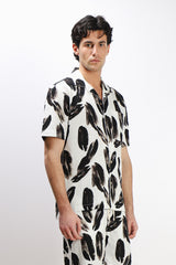 CAMICIA COLLO BOWLING MEZZA MANICA CON TASCHINO F BIANCO