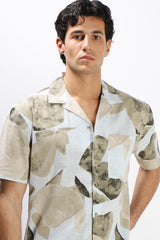CAMICIA COLLO BOWLING MEZZA MANICA CON TASCHINO CIELO