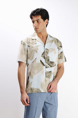 CAMICIA COLLO BOWLING MEZZA MANICA CON TASCHINO CIELO