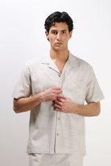 CAMICIA COLLO BOWLING MEZZA MANICA CON TASCHINO FANGO