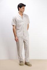 CAMICIA COLLO BOWLING MEZZA MANICA CON TASCHINO FANGO