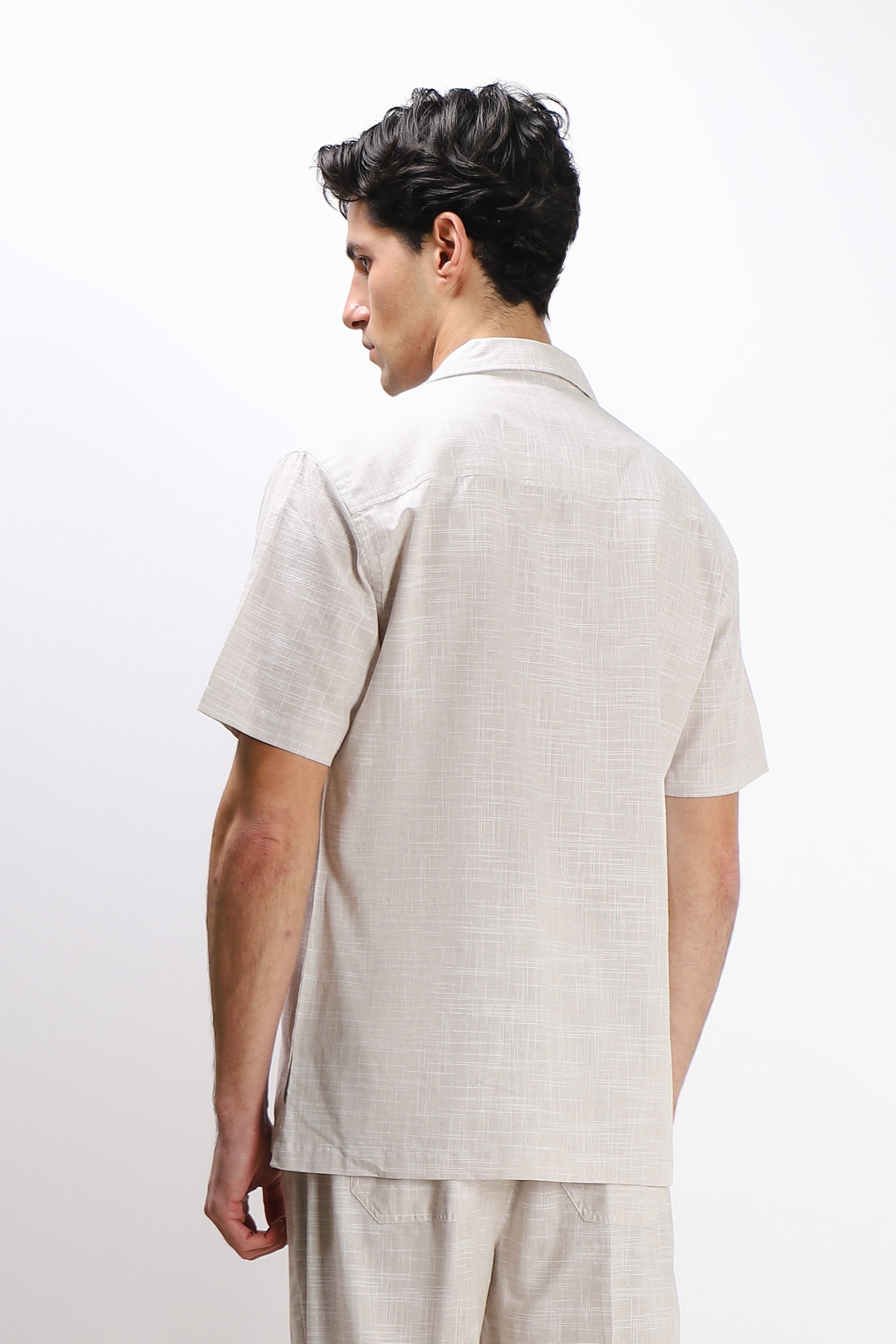 CAMICIA COLLO BOWLING MEZZA MANICA CON TASCHINO FANGO