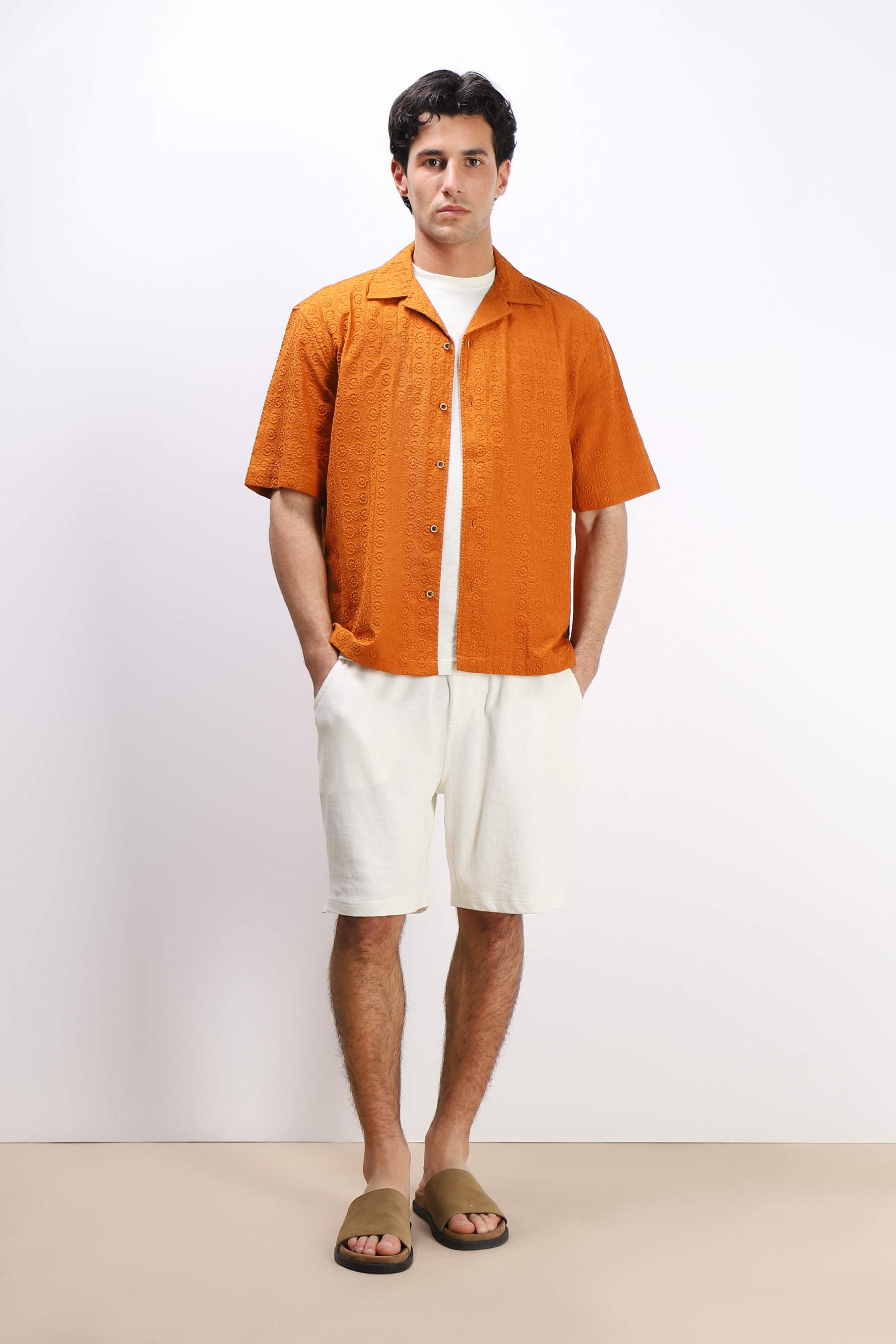CAMICIA SAN GALLO MEZZA MANICA COGNAC