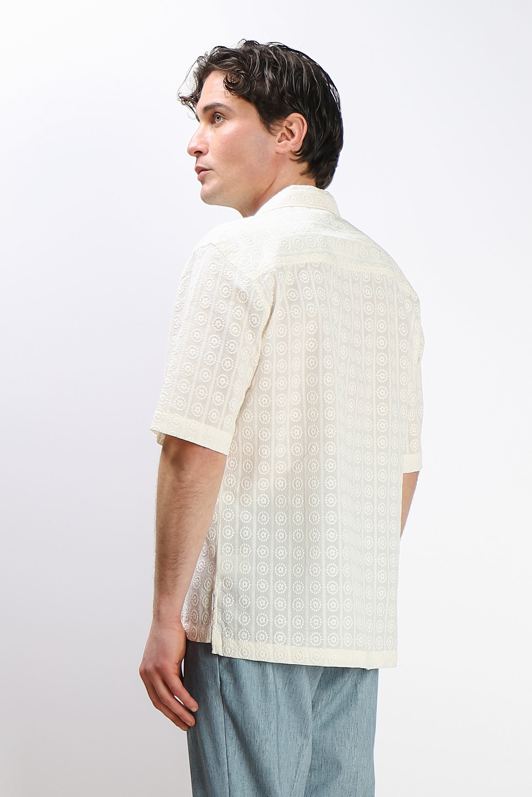 CAMICIA SAN GALLO MEZZA MANICA ECRU