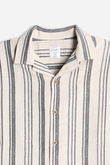 CAMICIA FANTASIA RIGHE MEZZA MANICA F-BEIGE