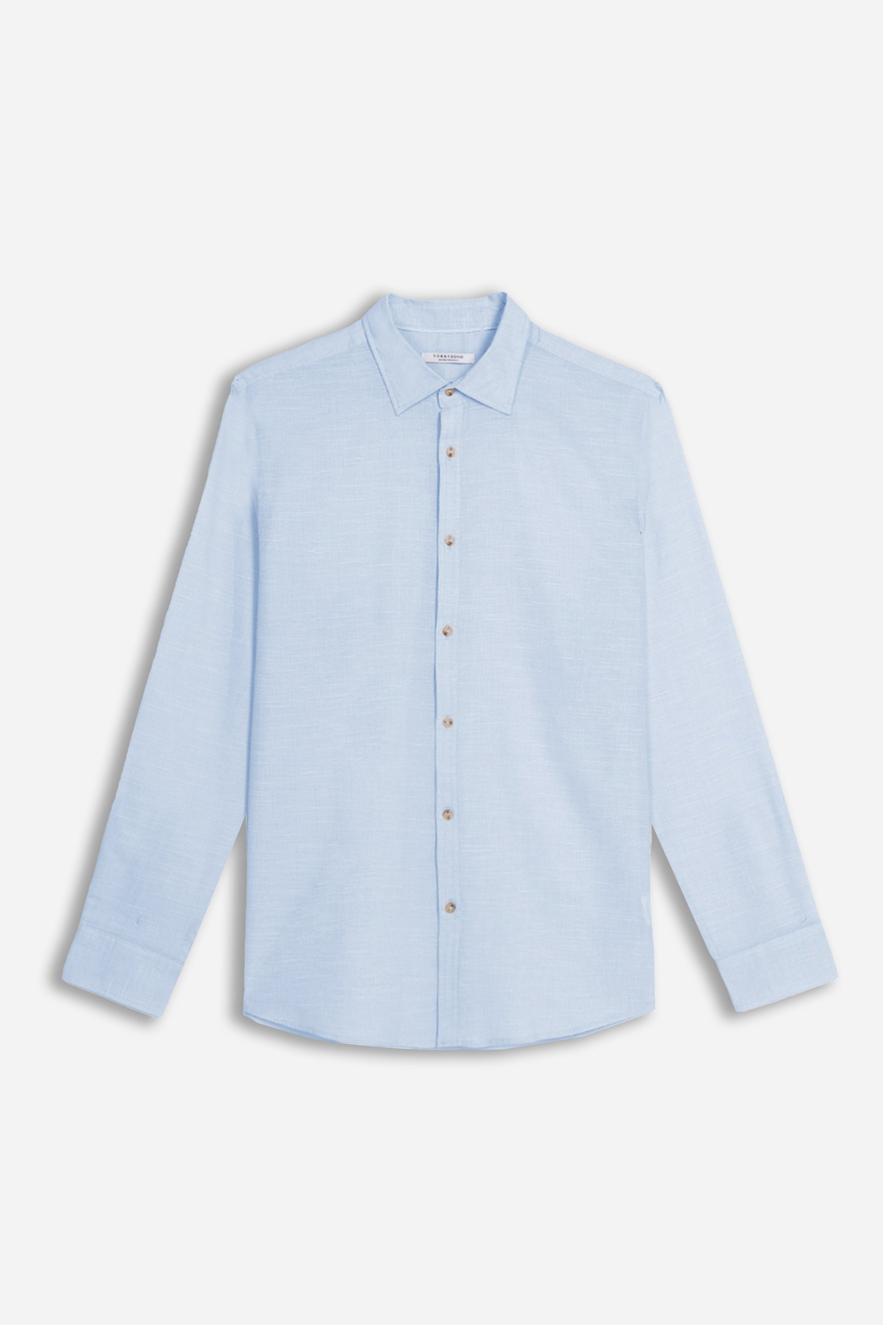 CAMICIA IN COTONE SLUB AZZURRO