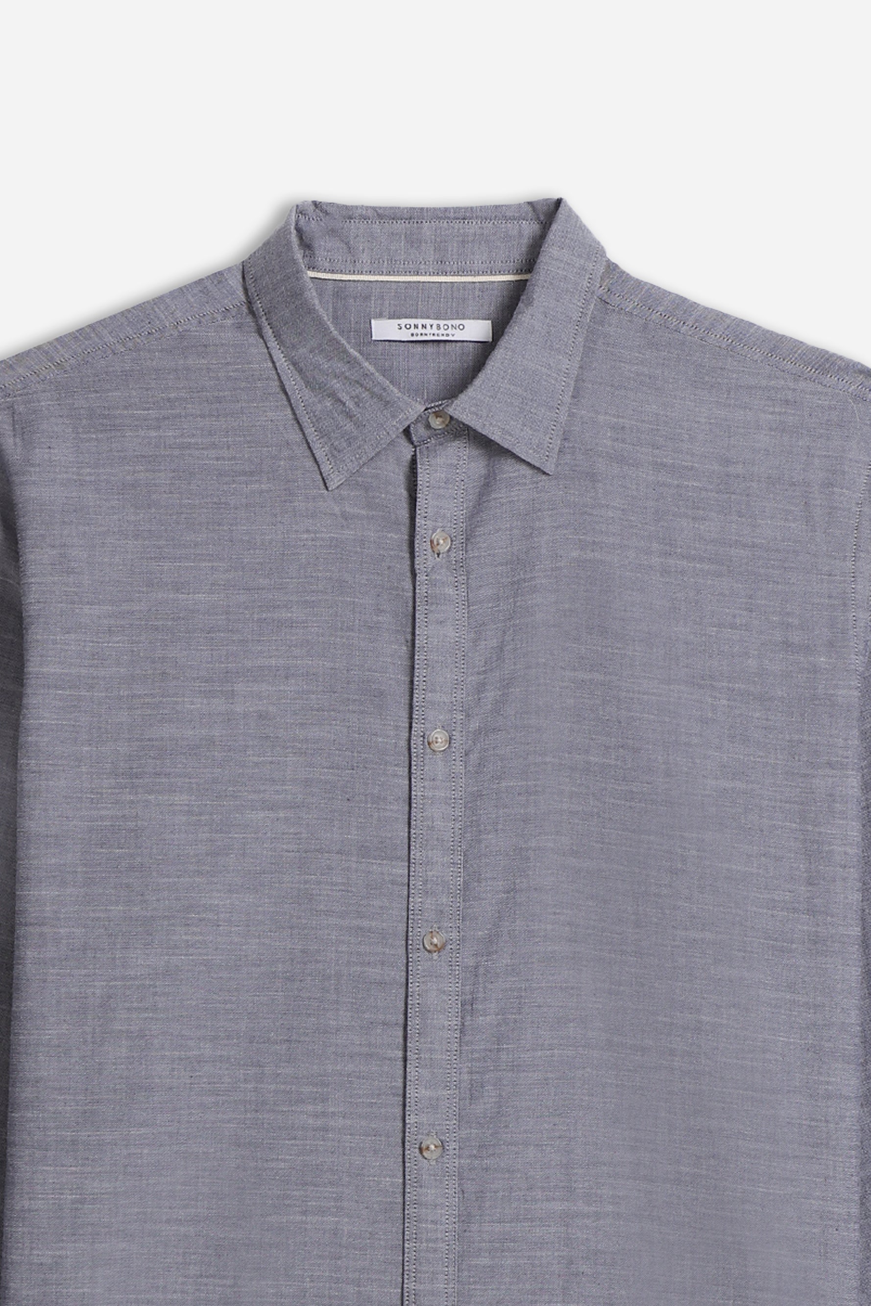 CAMICIA IN COTONE SLUB BLEU