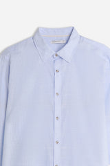 CAMICIA COTONE SLUB AZZURRO