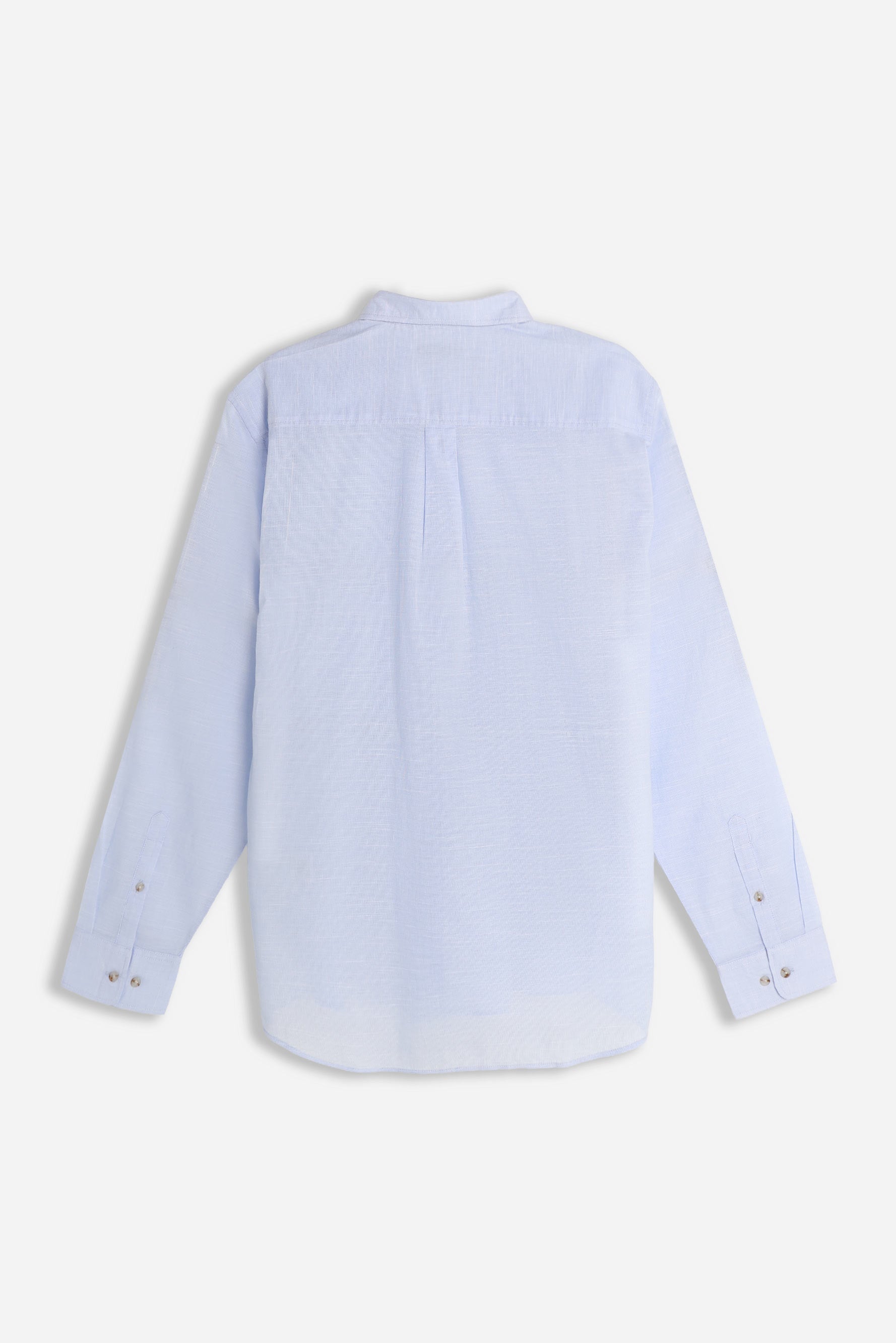 CAMICIA COTONE SLUB AZZURRO