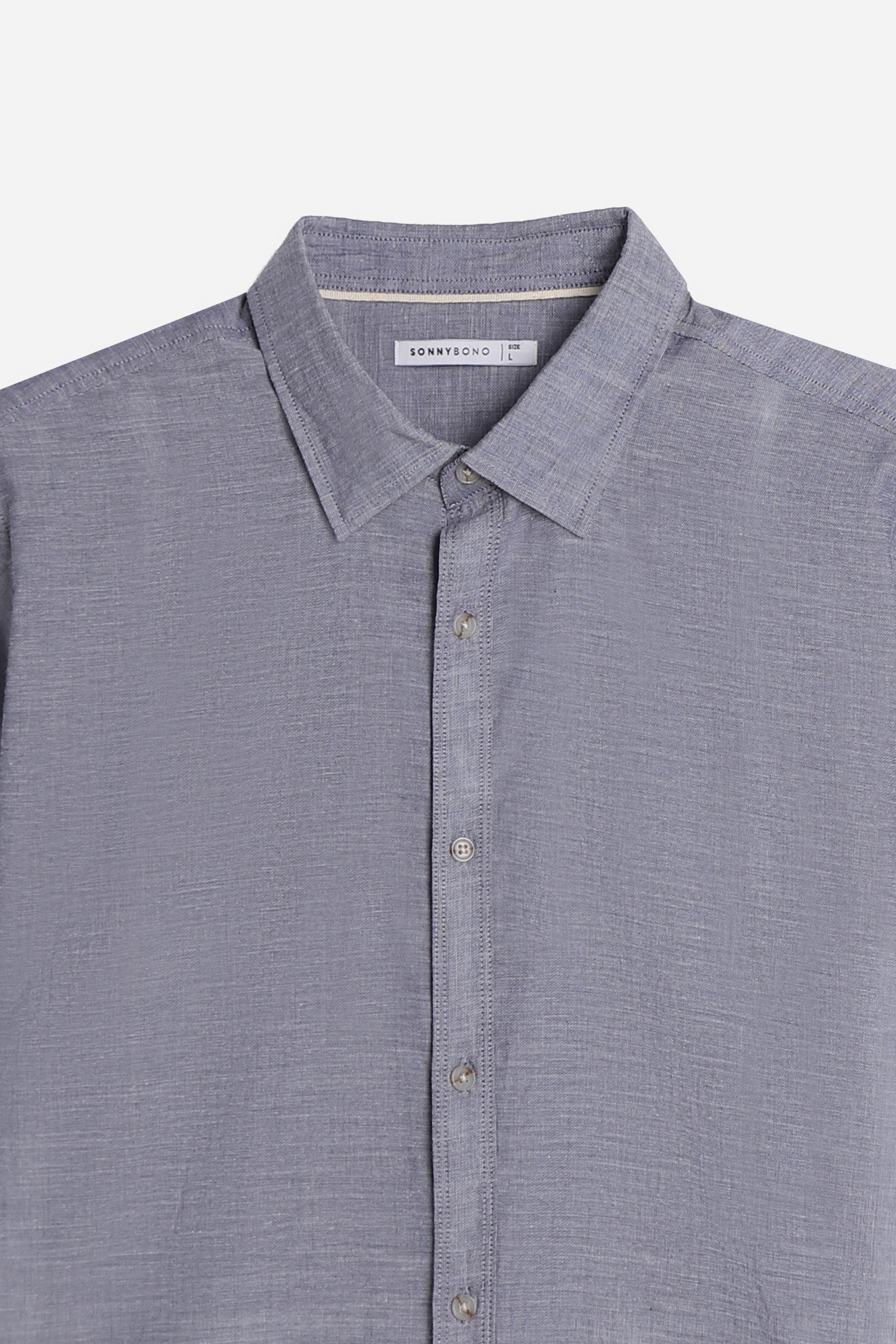 CAMICIA COTONE SLUB BLEU