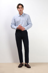 CAMICIA COTONE SLUB CELESTE