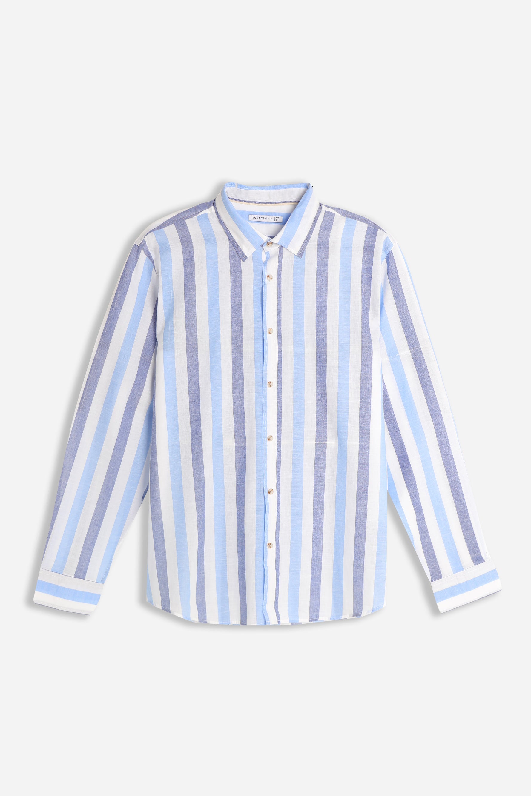 CAMICIA COTONE SLUB F AZZURRO