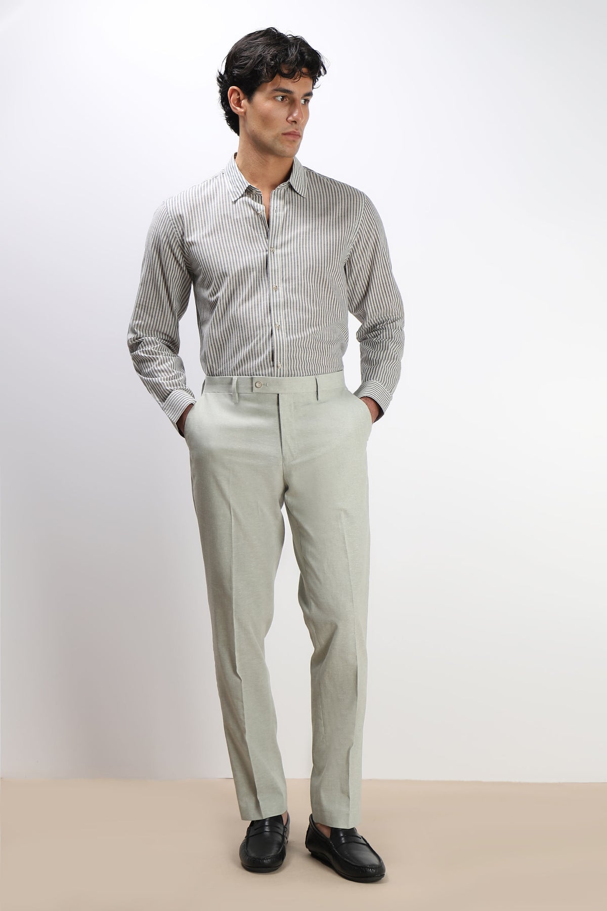 CAMICIA COTONE SLUB BEIGE