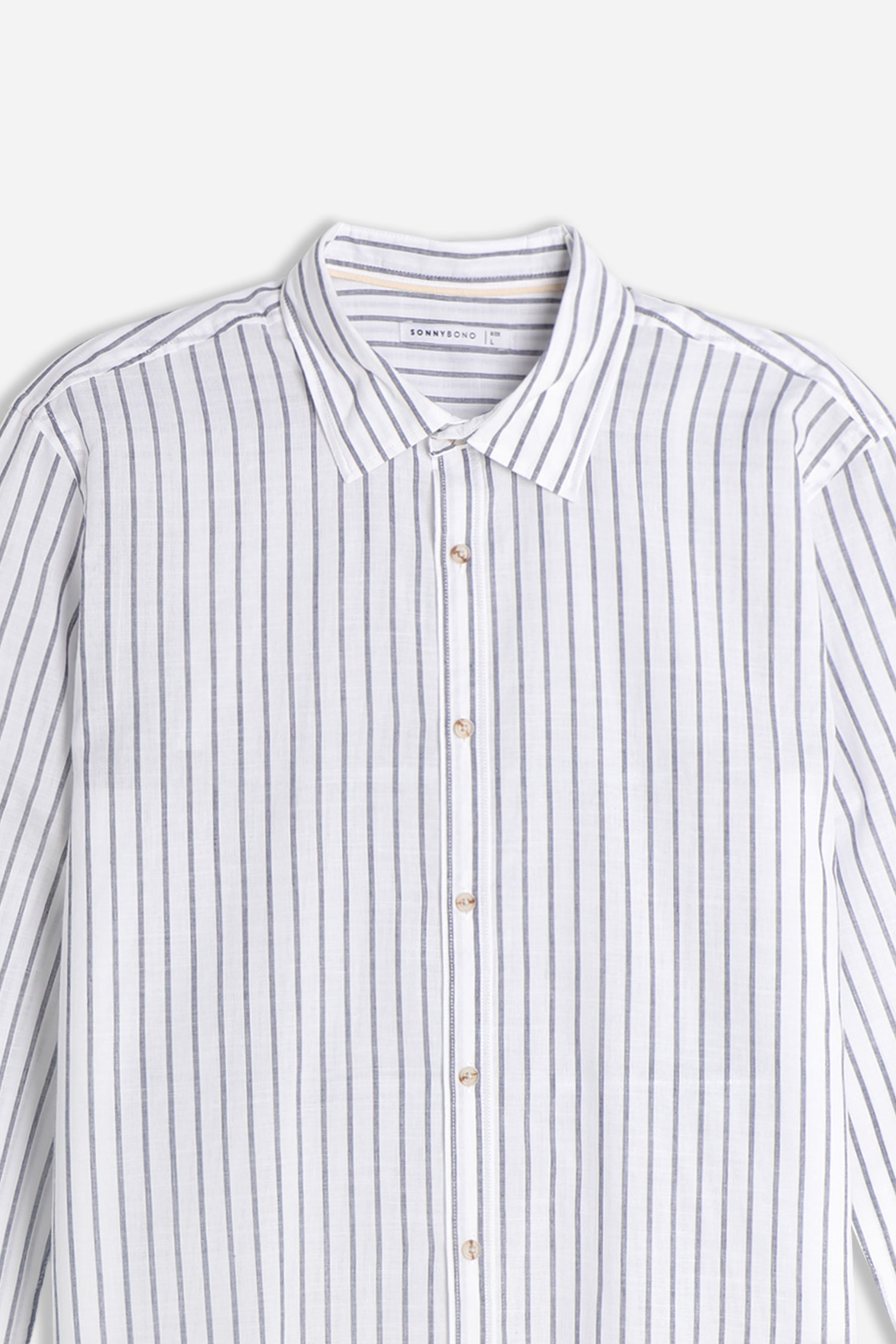 CAMICIA COTONE SLUB F BLU