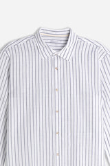 CAMICIA COTONE SLUB F BLU