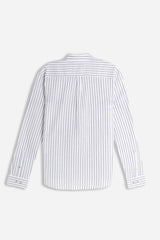 CAMICIA COTONE SLUB F BLU