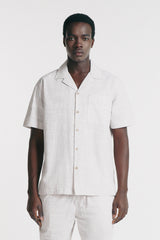 CAMICIA COLLO BOWLING IN SLUB FANGO