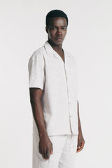 CAMICIA COLLO BOWLING IN SLUB FANGO