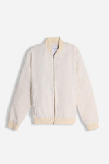 GIUBBOTTO BOMBER MISTO LINO F ECRU