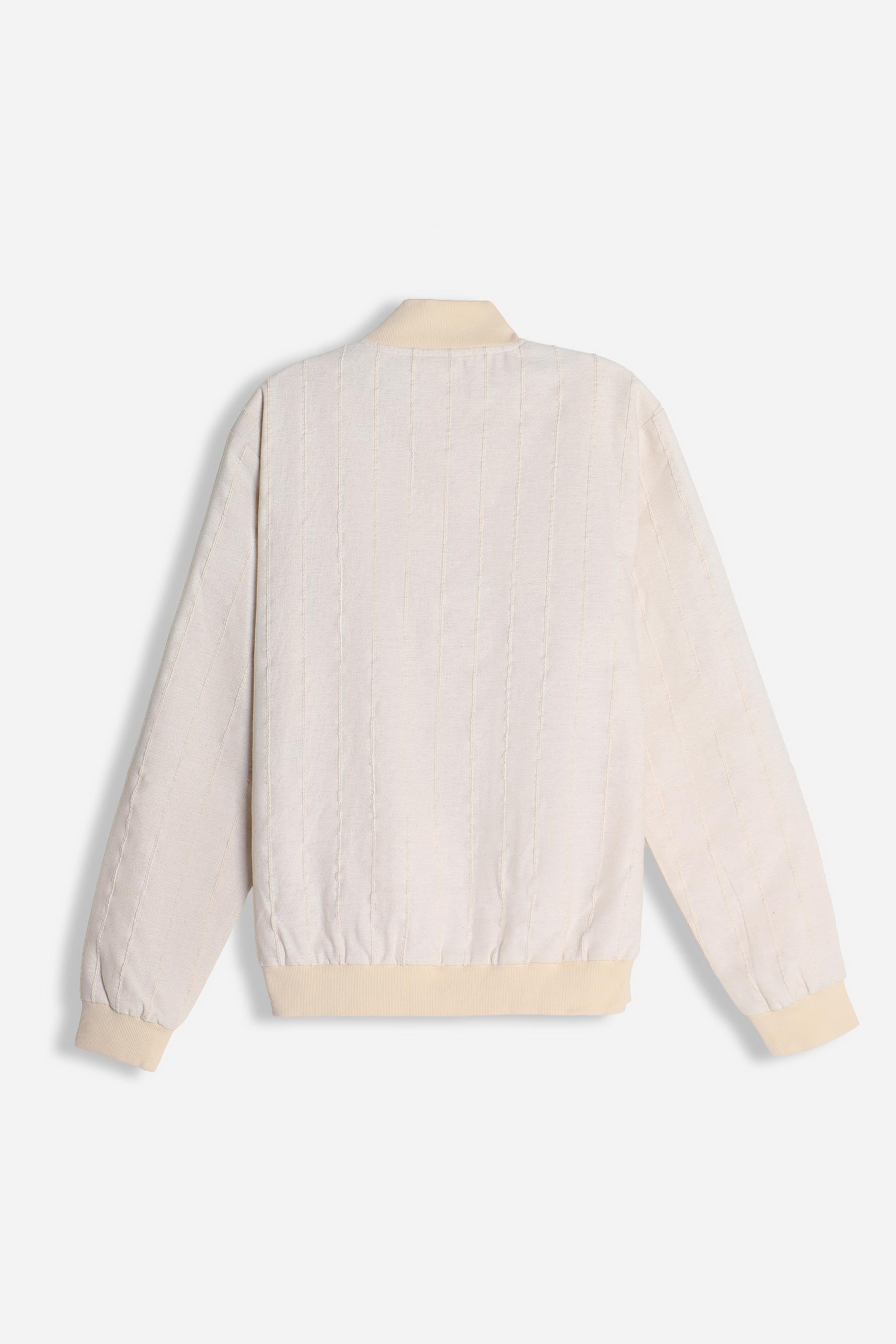 GIUBBOTTO BOMBER MISTO LINO F ECRU