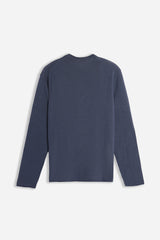 MAGLIA IN COTONE SLUB E TASCHINO DENIM