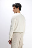 MAGLIA IN COTONE SLUB E TASCHINO GESSO