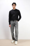 MAGLIA IN COTONE SLUB E TASCHINO NERO