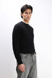 MAGLIA IN COTONE SLUB E TASCHINO NERO