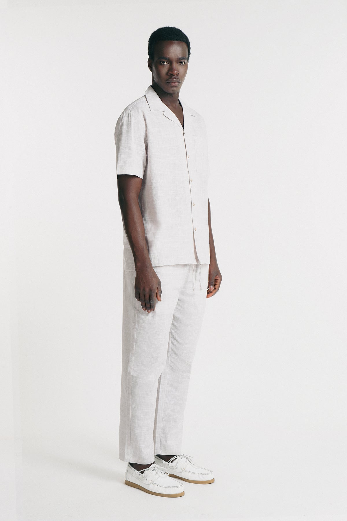 PANTALONE IN SLUB EFFETTO LINO FANGO