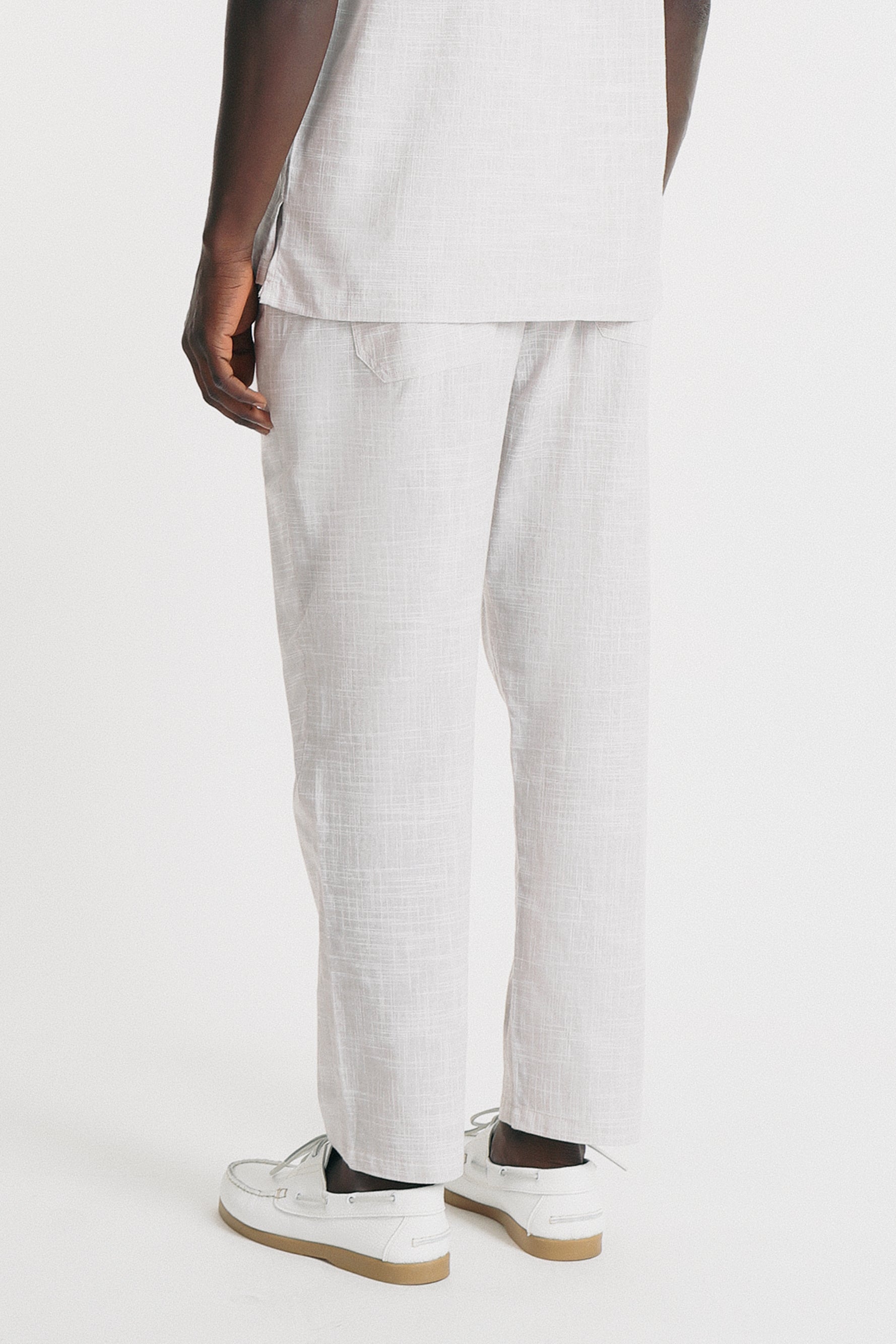 PANTALONE IN SLUB EFFETTO LINO FANGO