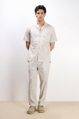 PANTALONE IN COTONE SLUB CON COULISSE FANGO