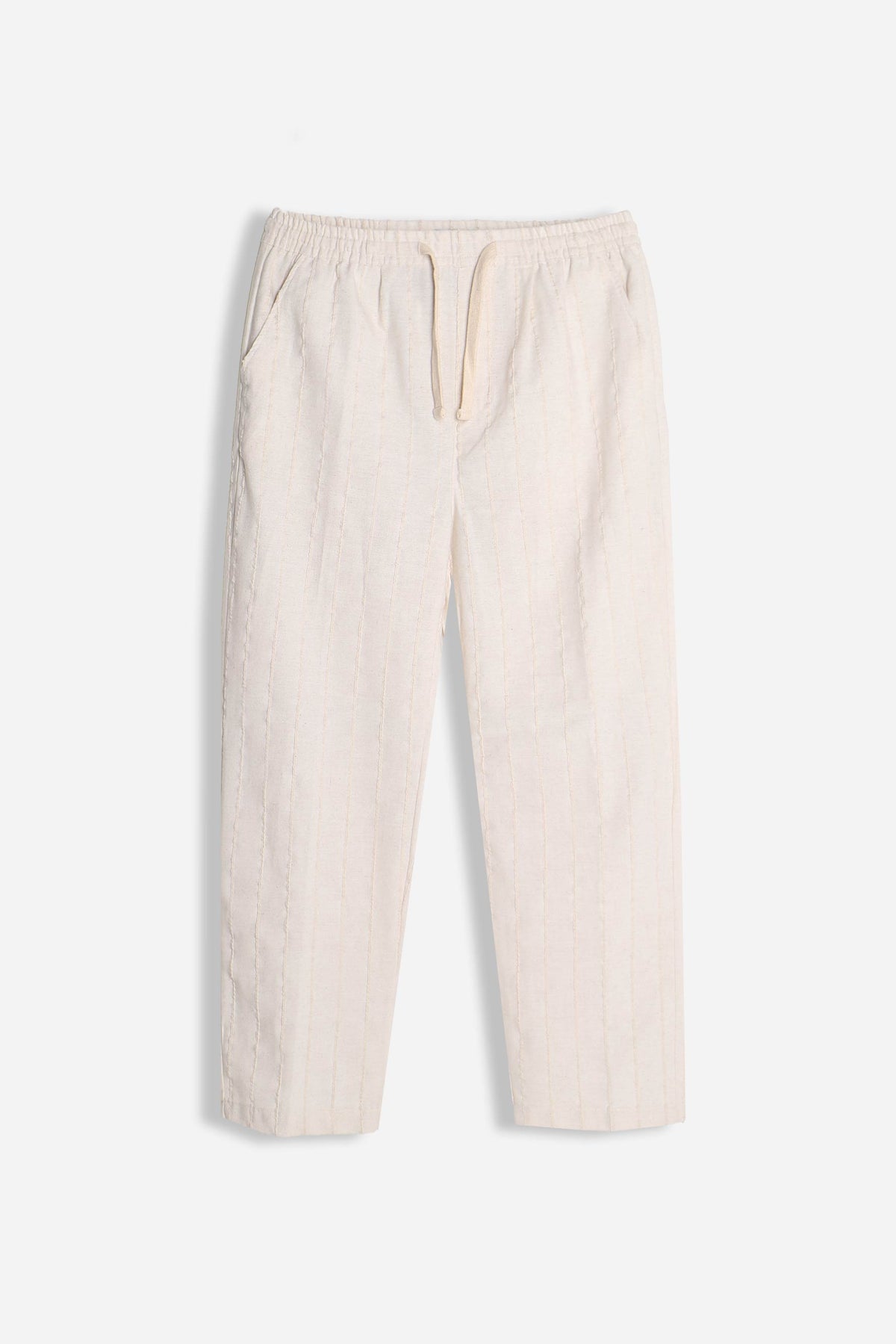 PANTALONE CON COULISSE FANTASIA RIGHE F ECRU
