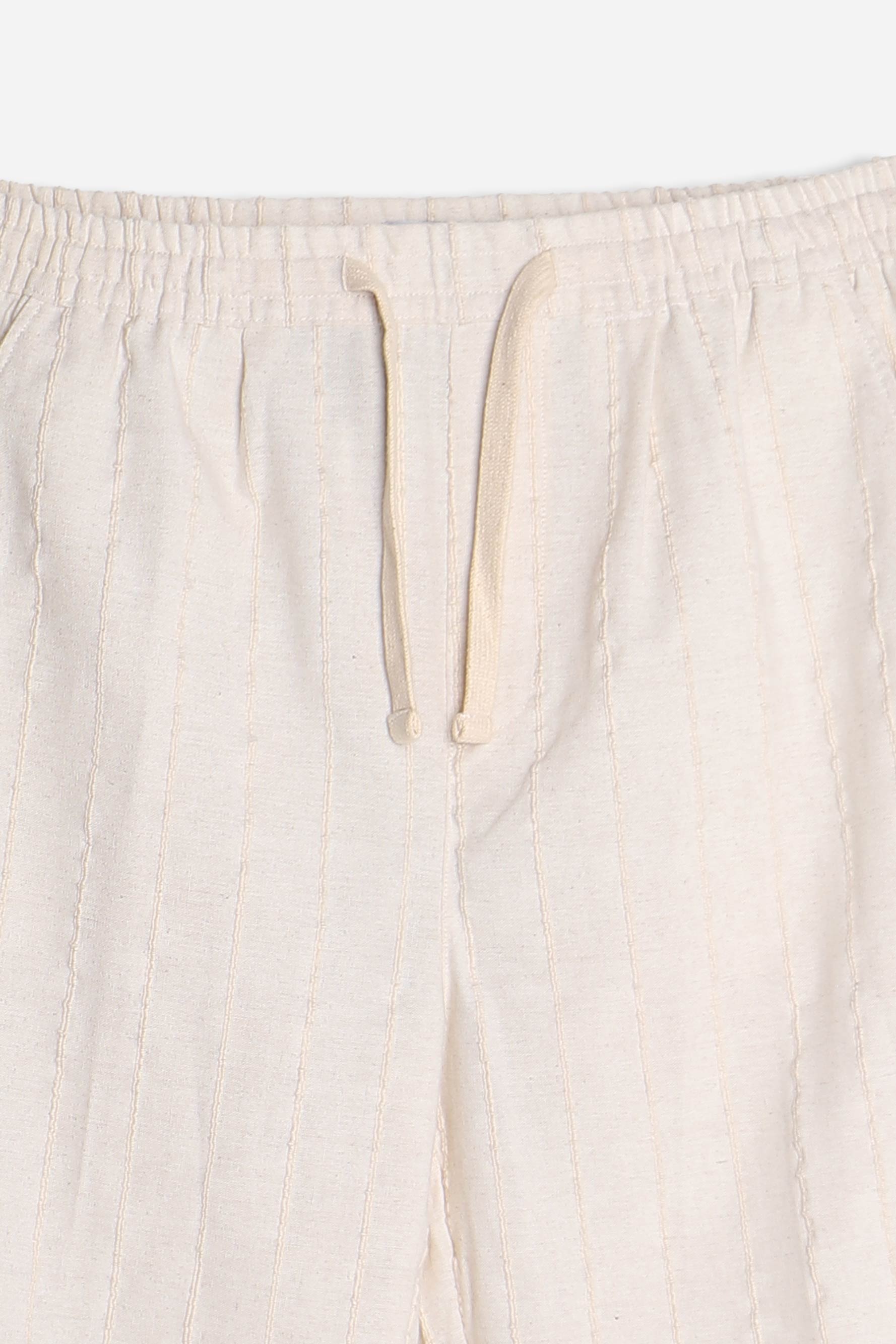 PANTALONE CON COULISSE FANTASIA RIGHE F ECRU