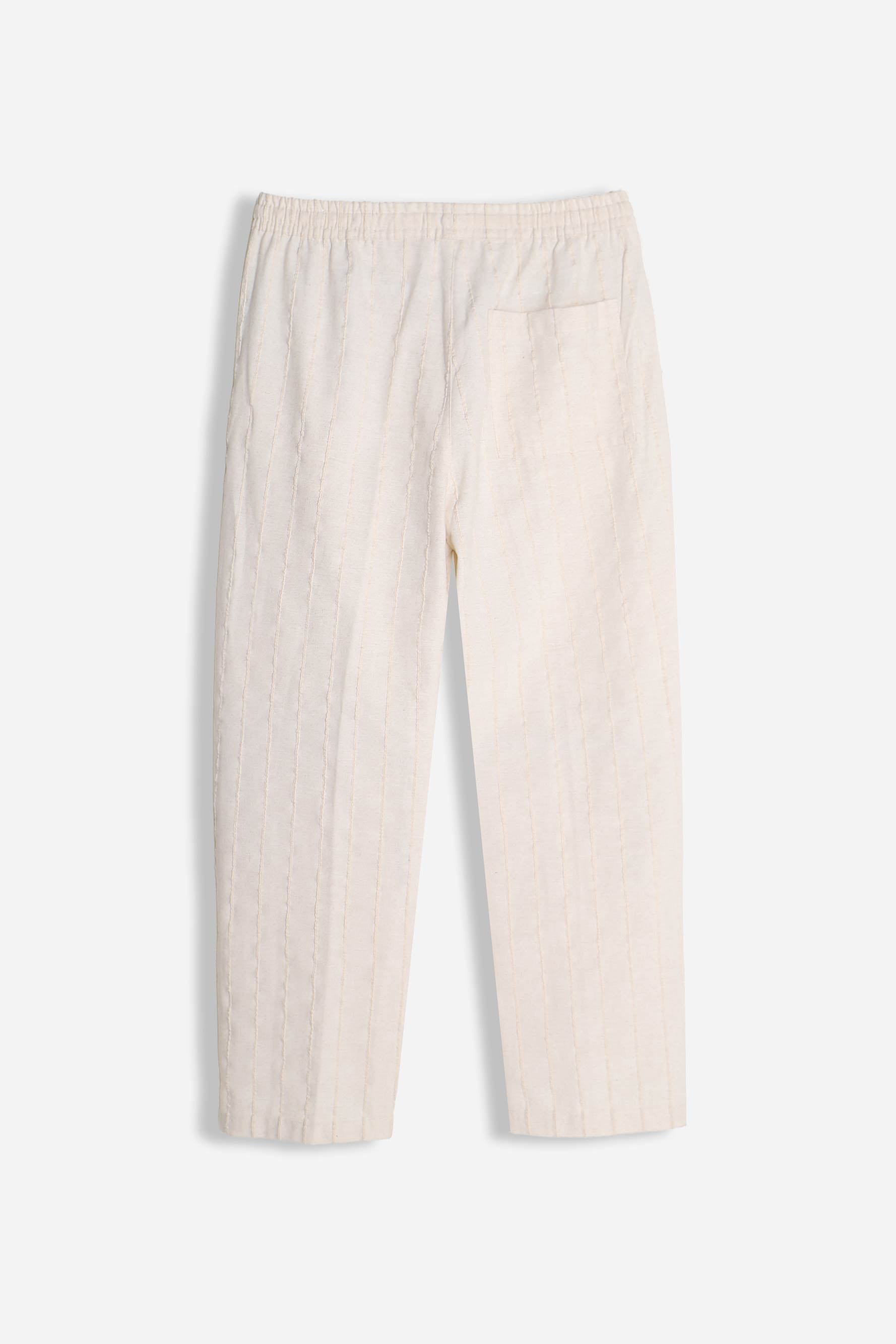PANTALONE CON COULISSE FANTASIA RIGHE F ECRU