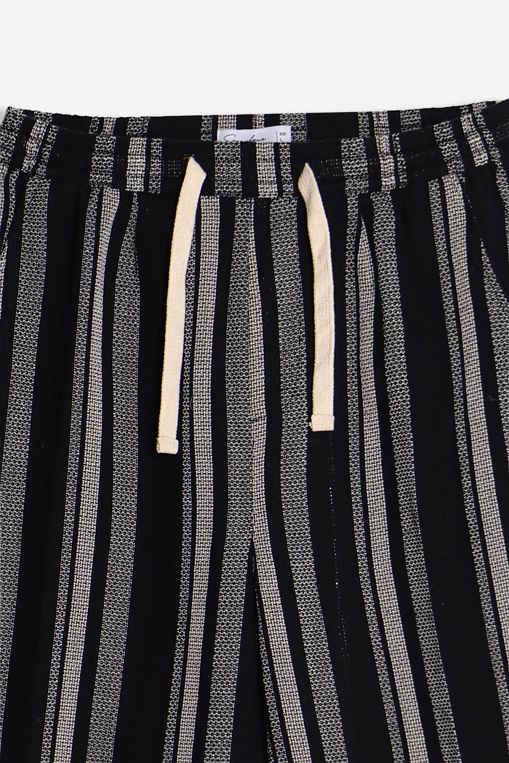 PANTALONE CON COULISSE FANTASIA RIGHE F NERO