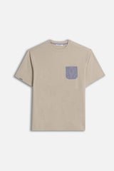 T-SHIRT TESSUTO CAMICIA BEIGE
