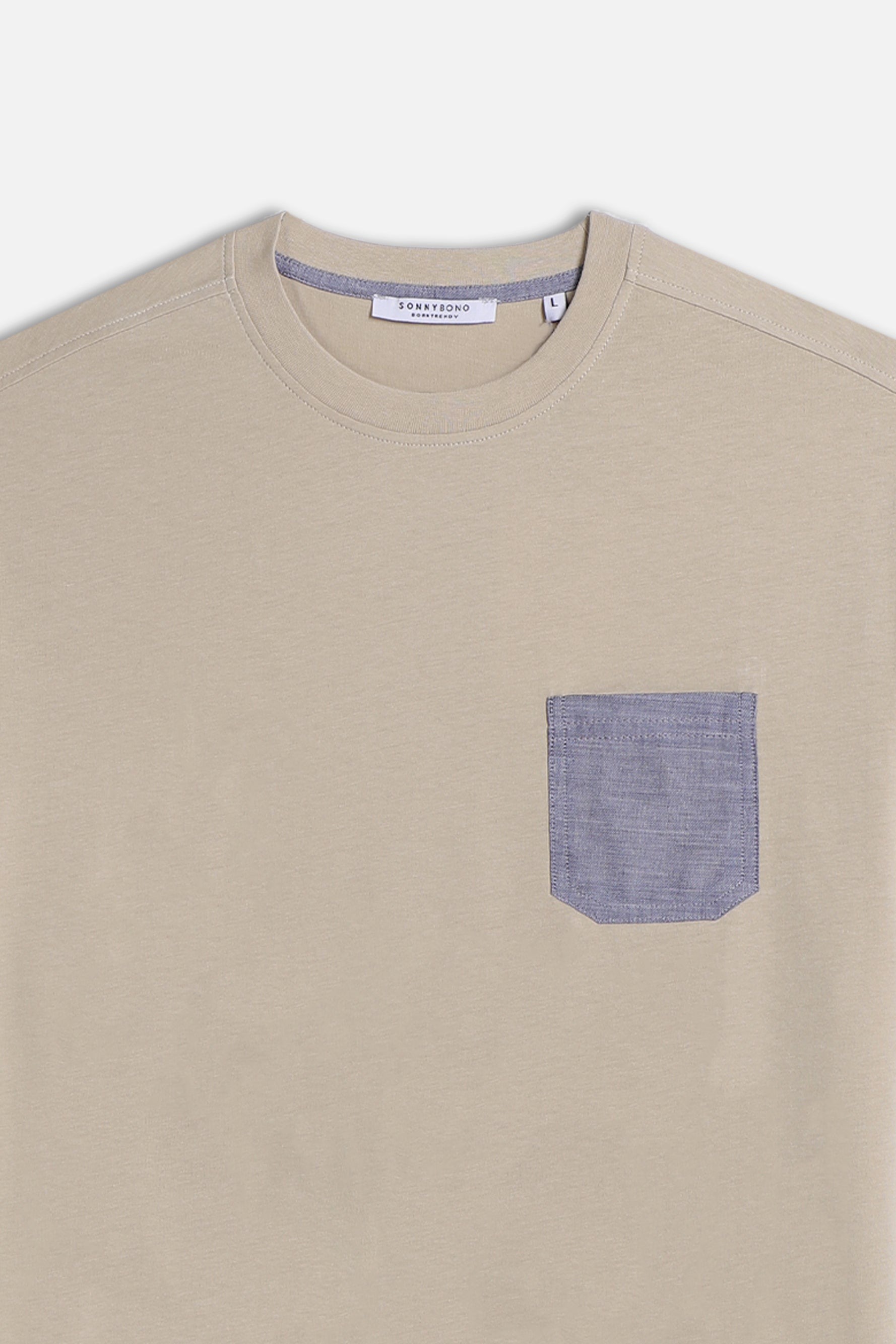 T-SHIRT TESSUTO CAMICIA BEIGE