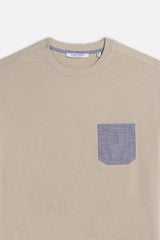 T-SHIRT TESSUTO CAMICIA BEIGE